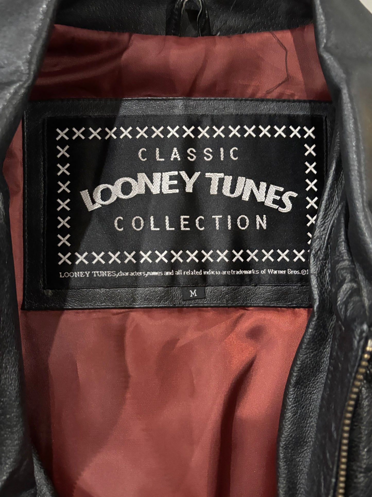 Vintage 90's Looney Tunes Taz Leather Jacket