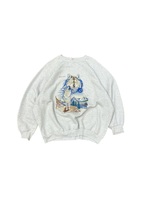 Vintage Nature Wolf Sweater