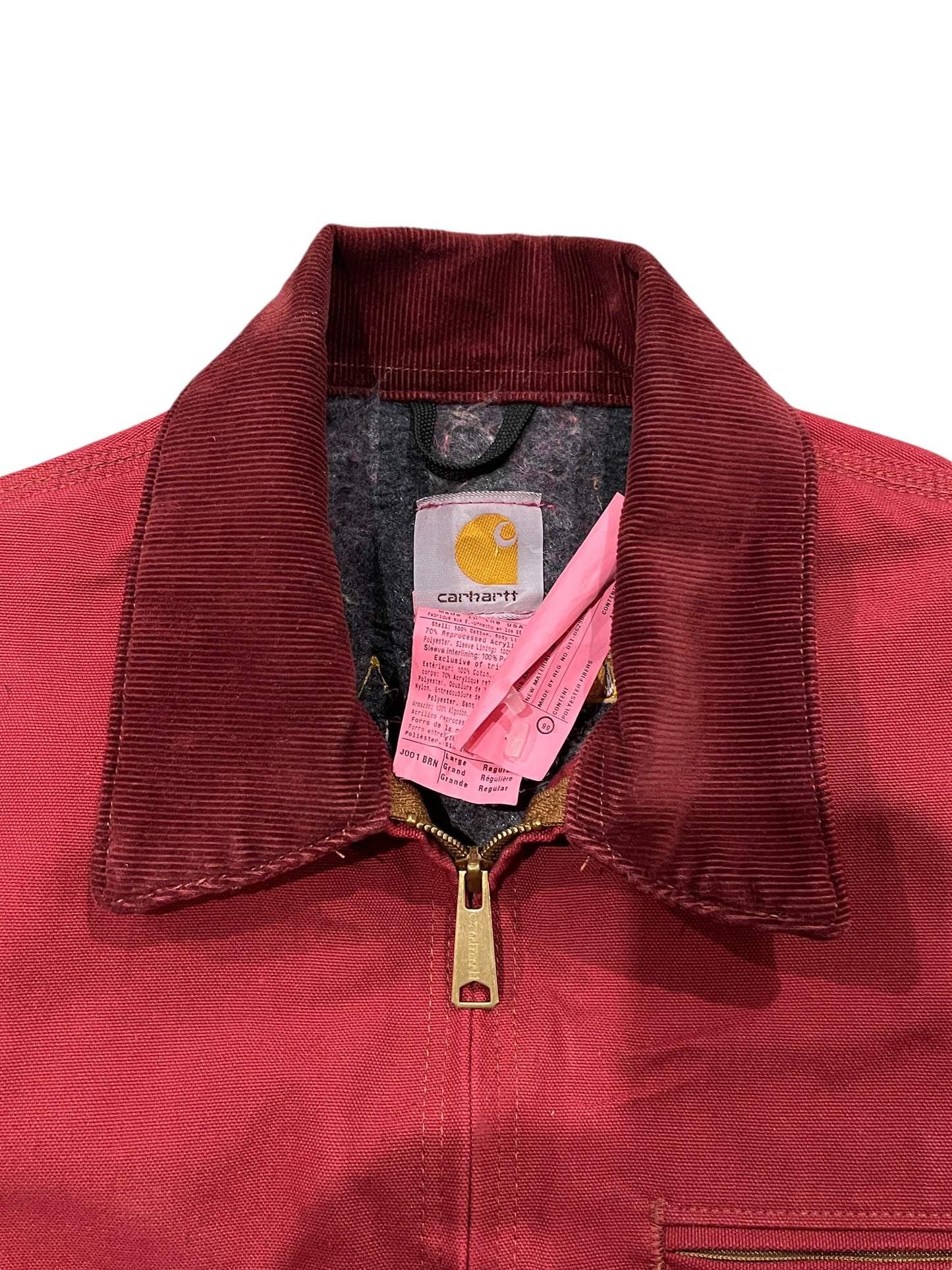 Vintage 1 of 1 Rework Carhartt Detroit Jacket Cherry Red