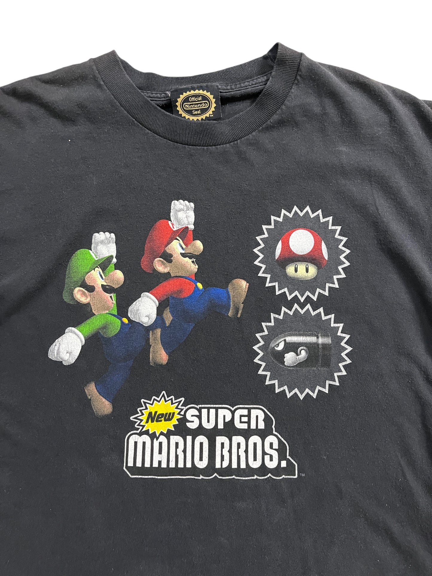 Vintage Y2k Official Nintendo Seal Super Mario Bros Tee