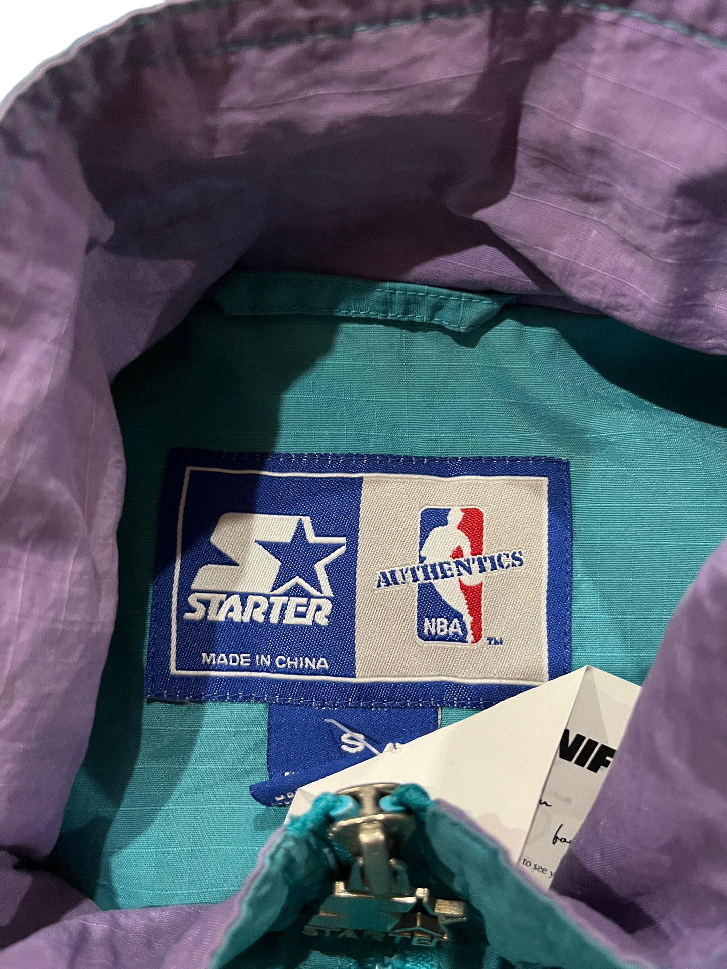 Vintage Starter Charlotte Hornets Half Zip Jacket