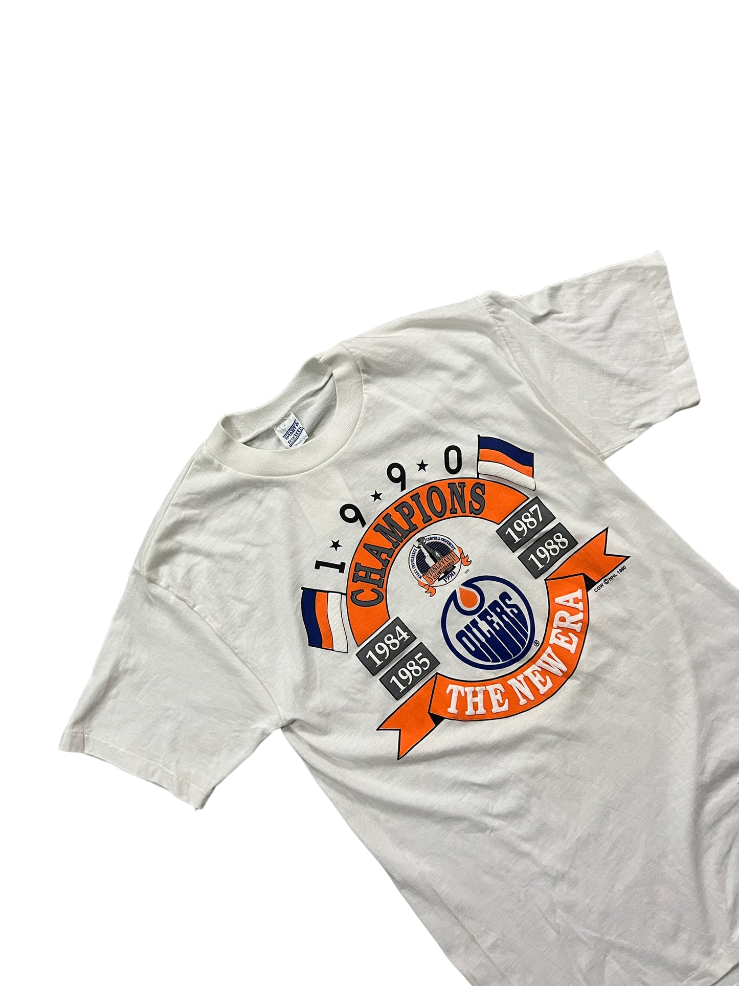 Vintage 90's Edmonton Oilers 1990 Stanley Cup Champions Tee