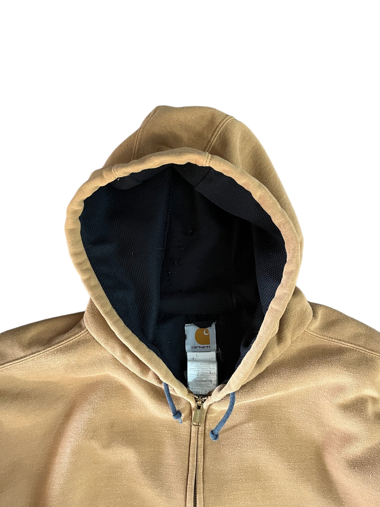 Vintage Carhartt Thermal Lined Full Zip Hoodie Mustard