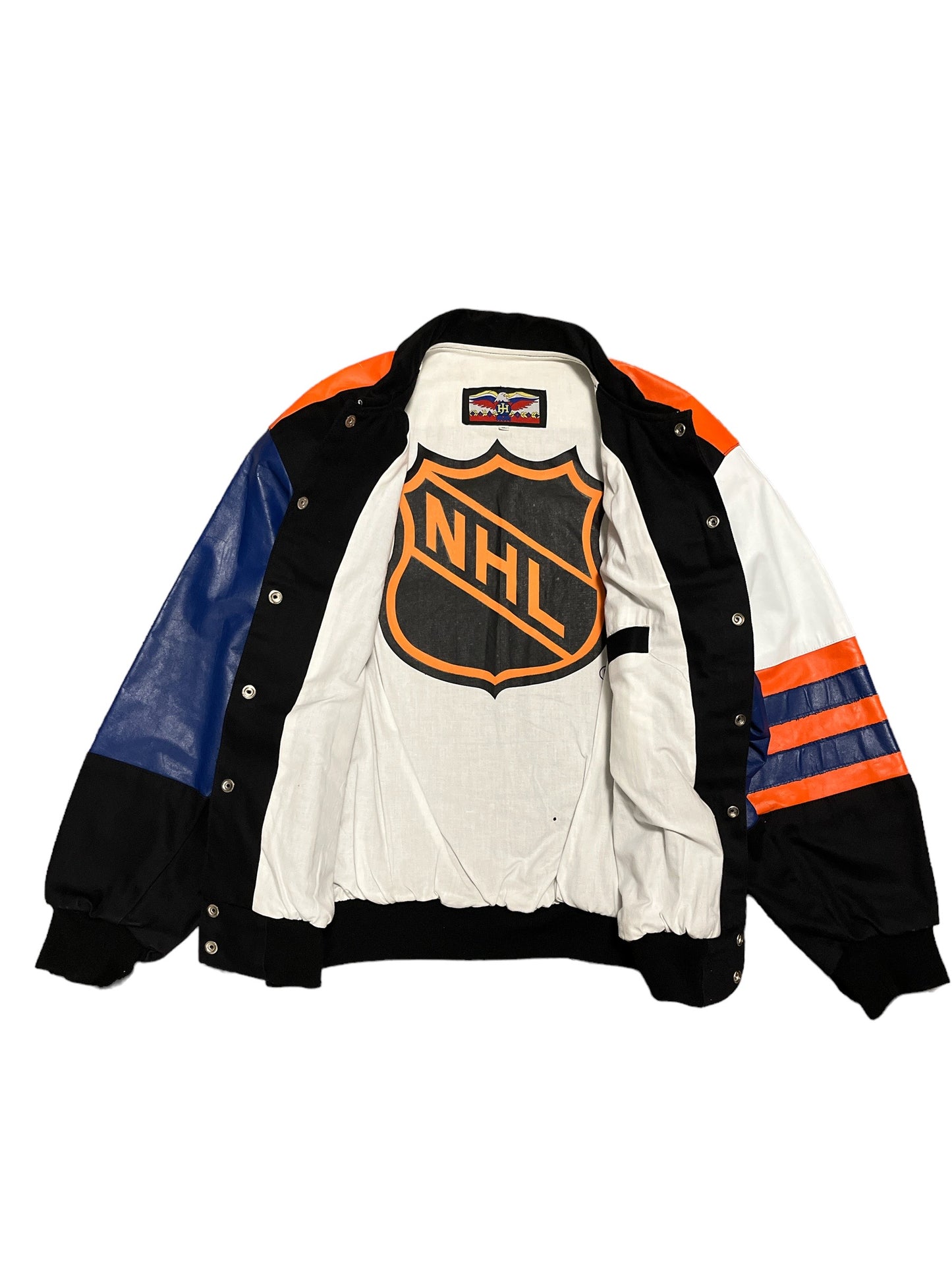 Rare Vintage Jeff Hamilton Edmonton Oilers Leather Jacket