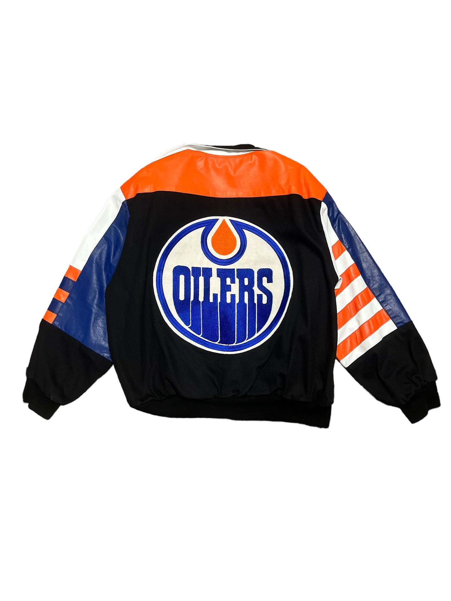 Rare Vintage Jeff Hamilton Edmonton Oilers Leather Jacket
