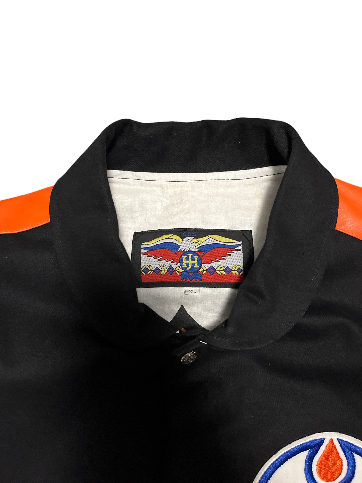Rare Vintage Jeff Hamilton Edmonton Oilers Leather Jacket