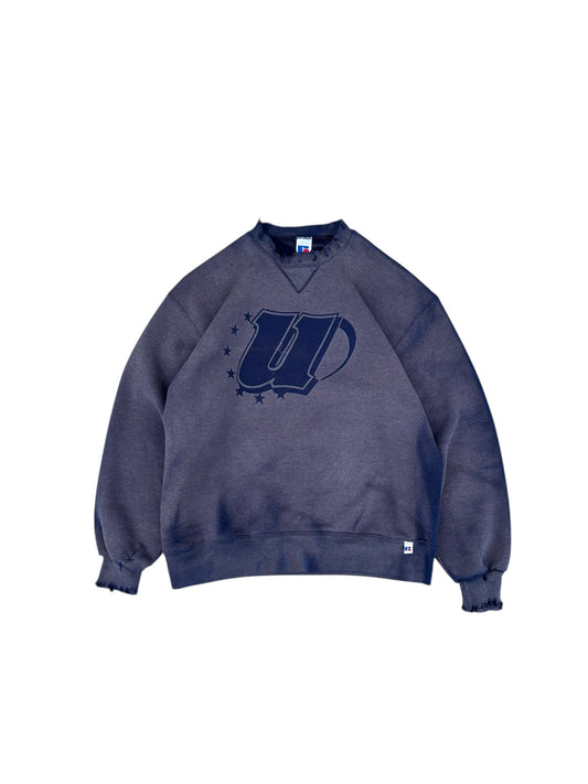 Unified Big Logo Vintage Wash Sweater - Dark Blue