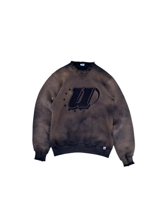 Unified Big Logo Vintage Wash Sweater - Black