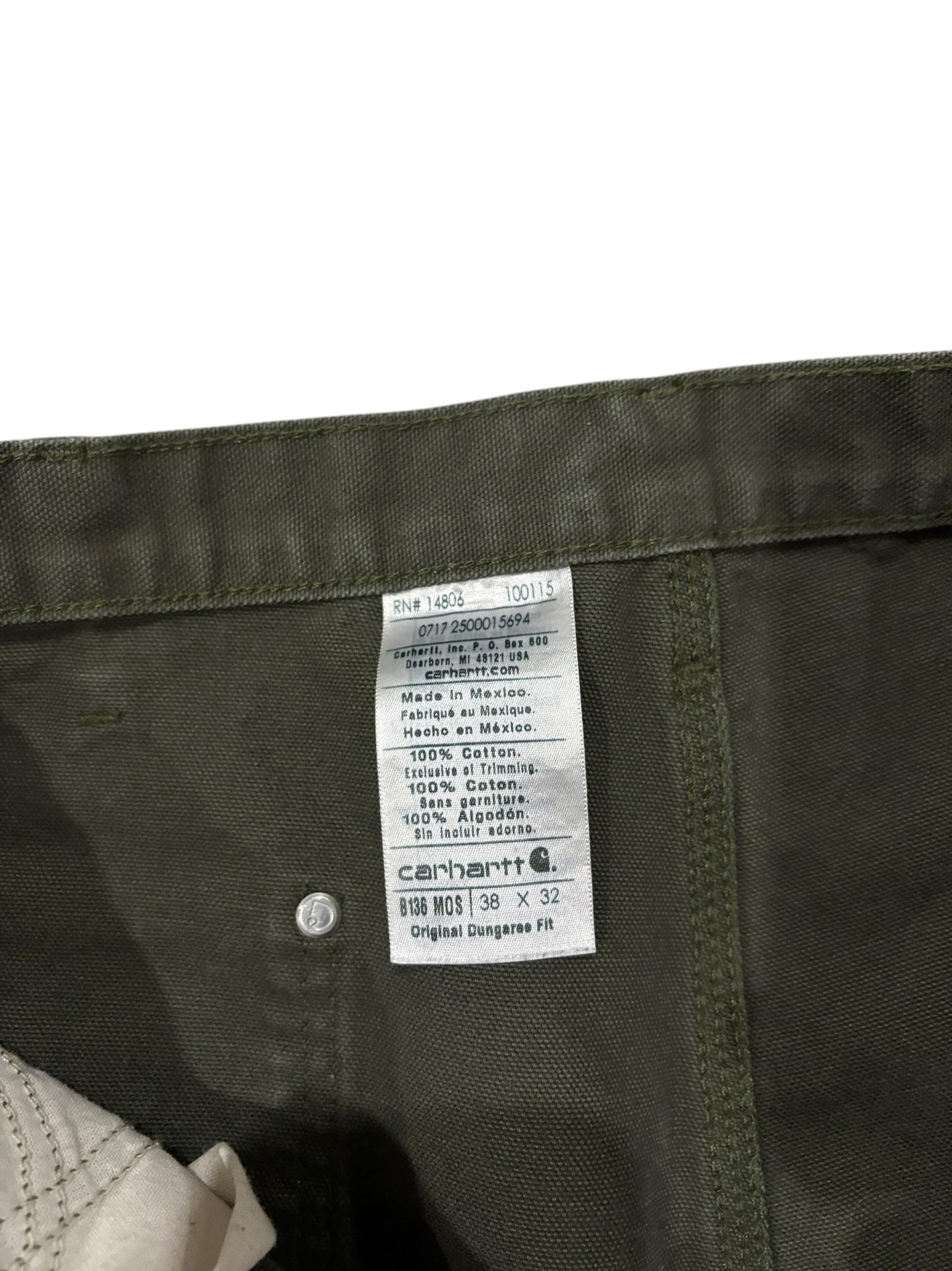 Vintage Carhartt Double Knee Pants Olive Green
