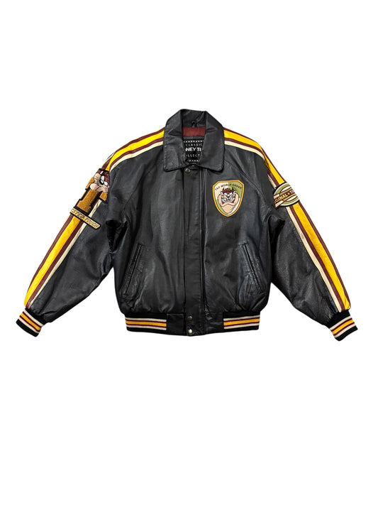 Vintage 90's Looney Tunes Taz Leather Jacket