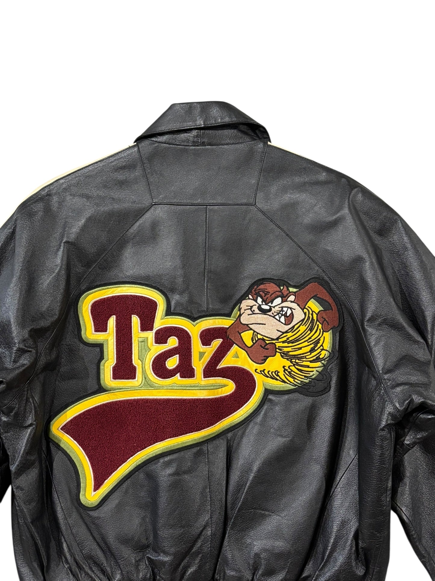 Vintage 90's Looney Tunes Taz Leather Jacket