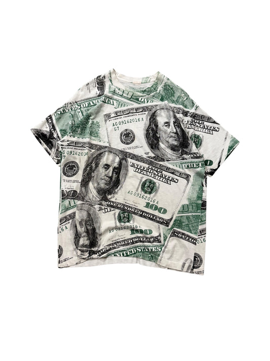 Rare Vintage AOP Money US Dollar Bill Tee
