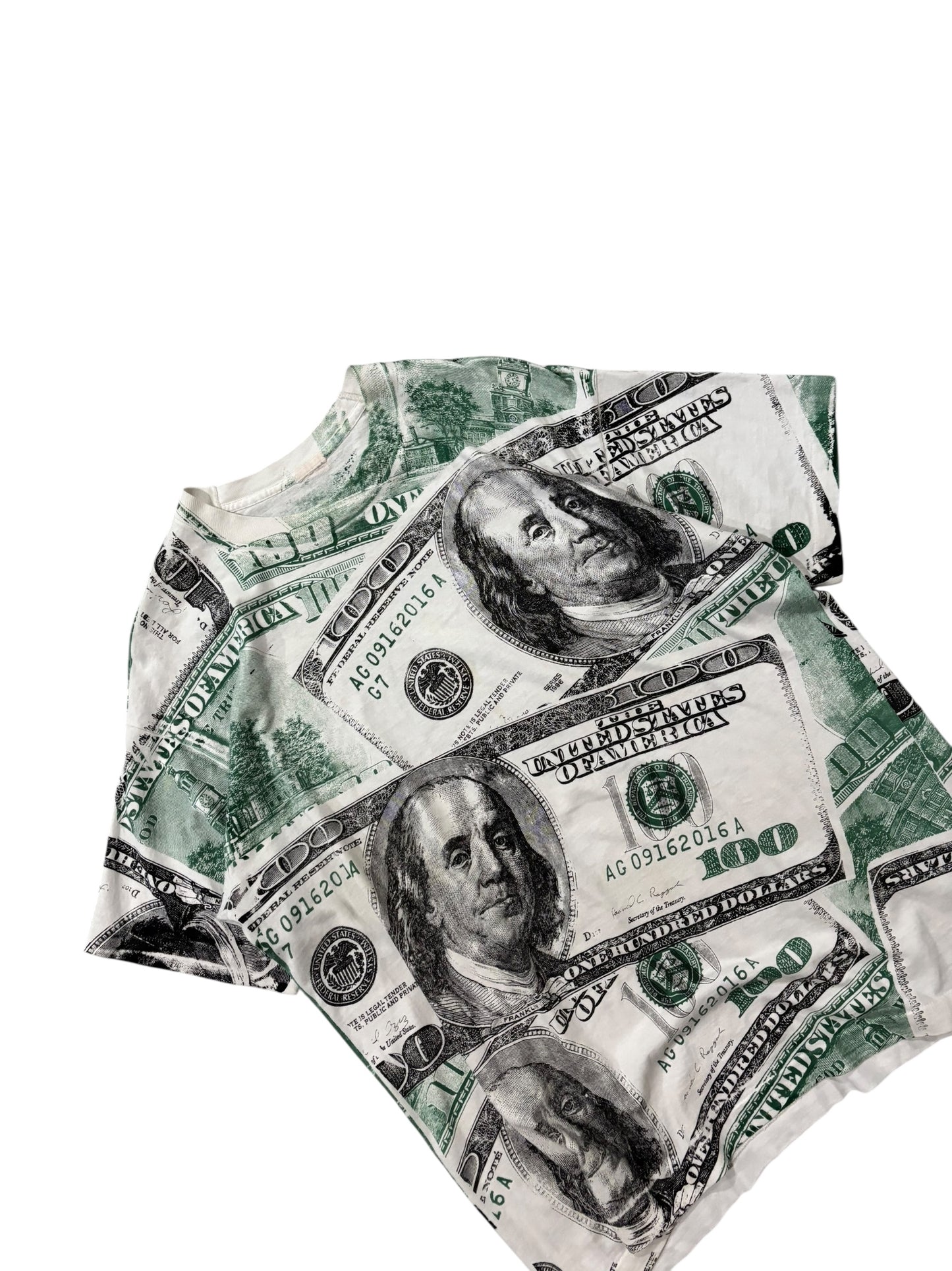 Rare Vintage AOP Money US Dollar Bill Tee