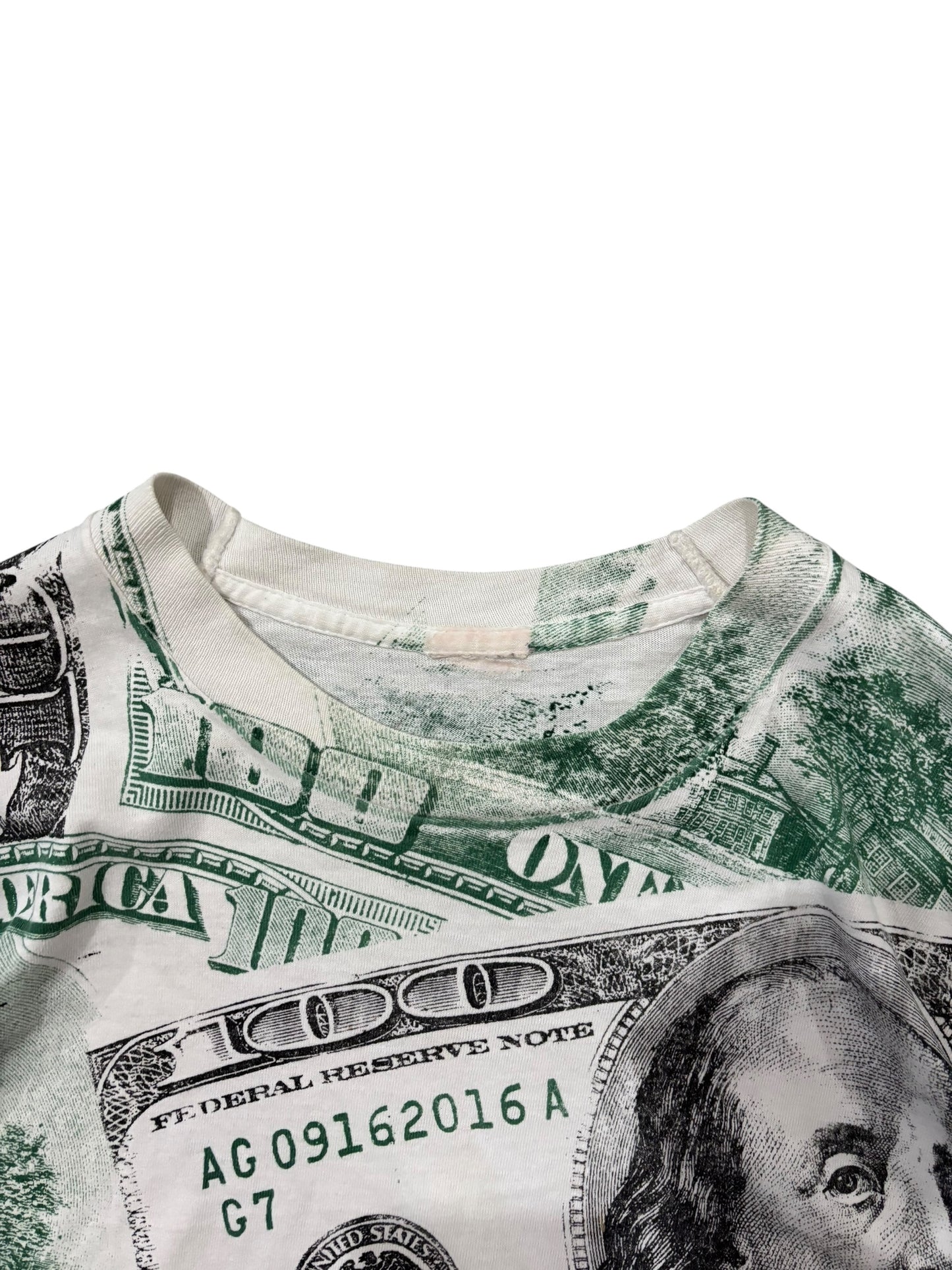 Rare Vintage AOP Money US Dollar Bill Tee
