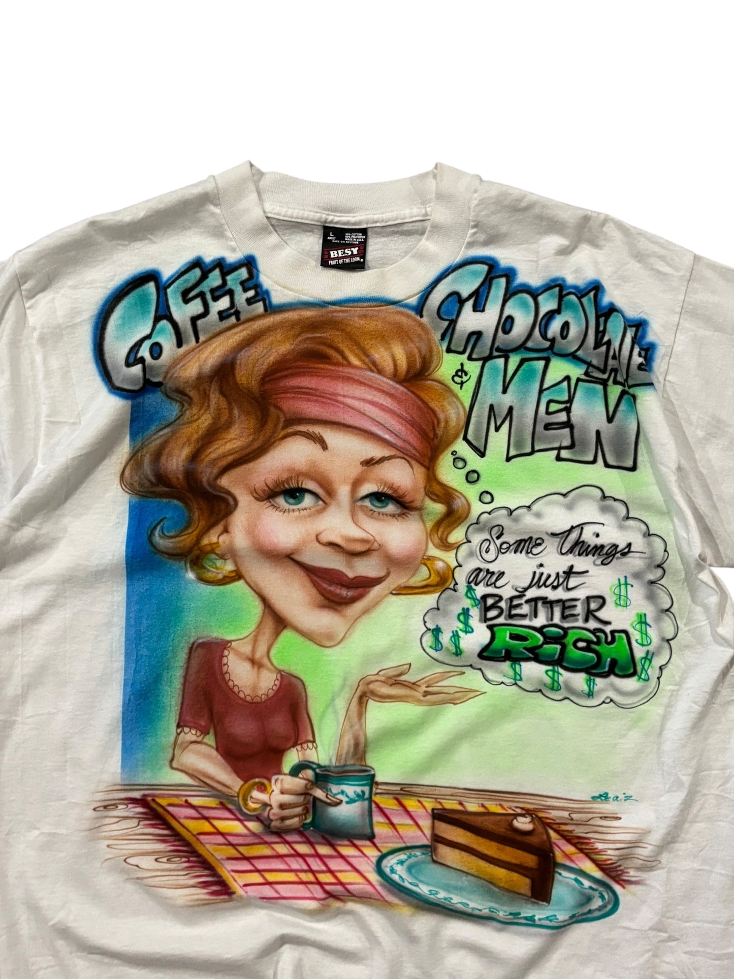 Rare Vintage 90's Lady Money Tee "Some Things Are Just Better Rich"