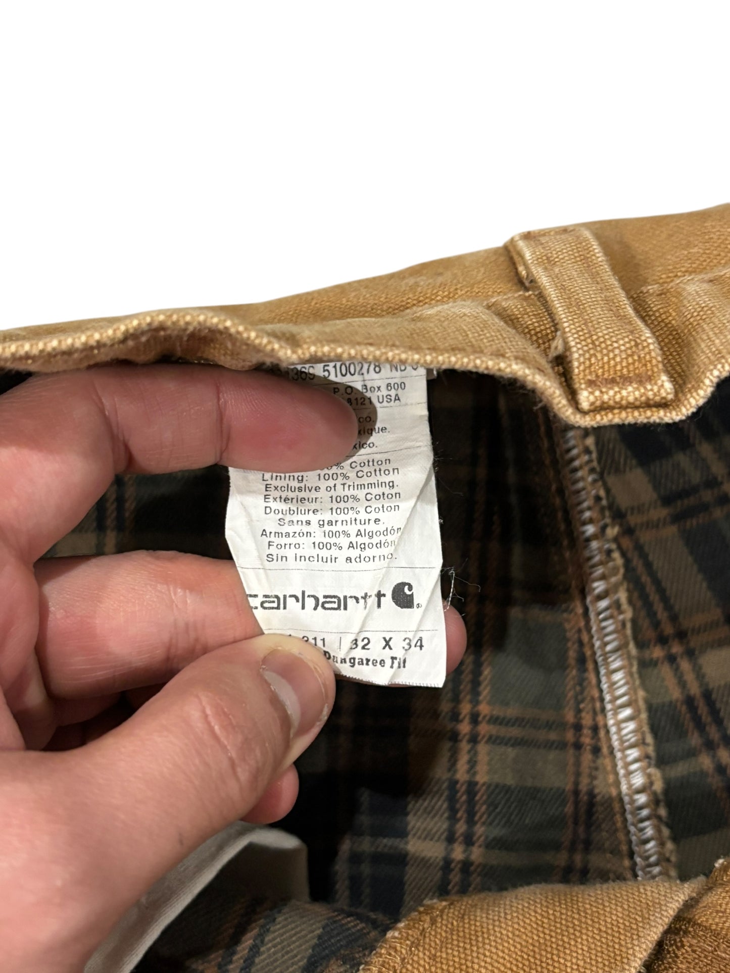 Vintage Lined Carhartt Double Knee Pants Sand Brown