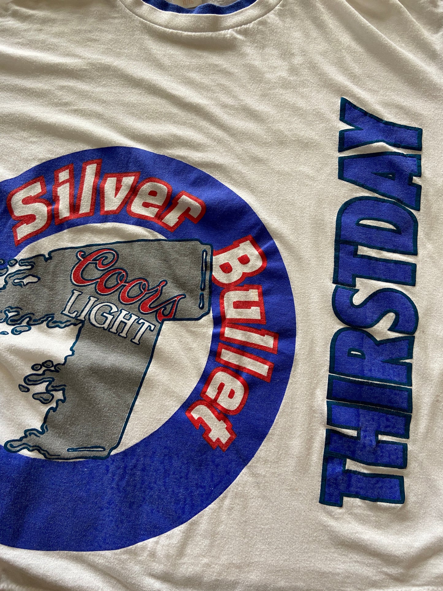 Vintage Coors Light "Silver Bullet" Tee White/Blue