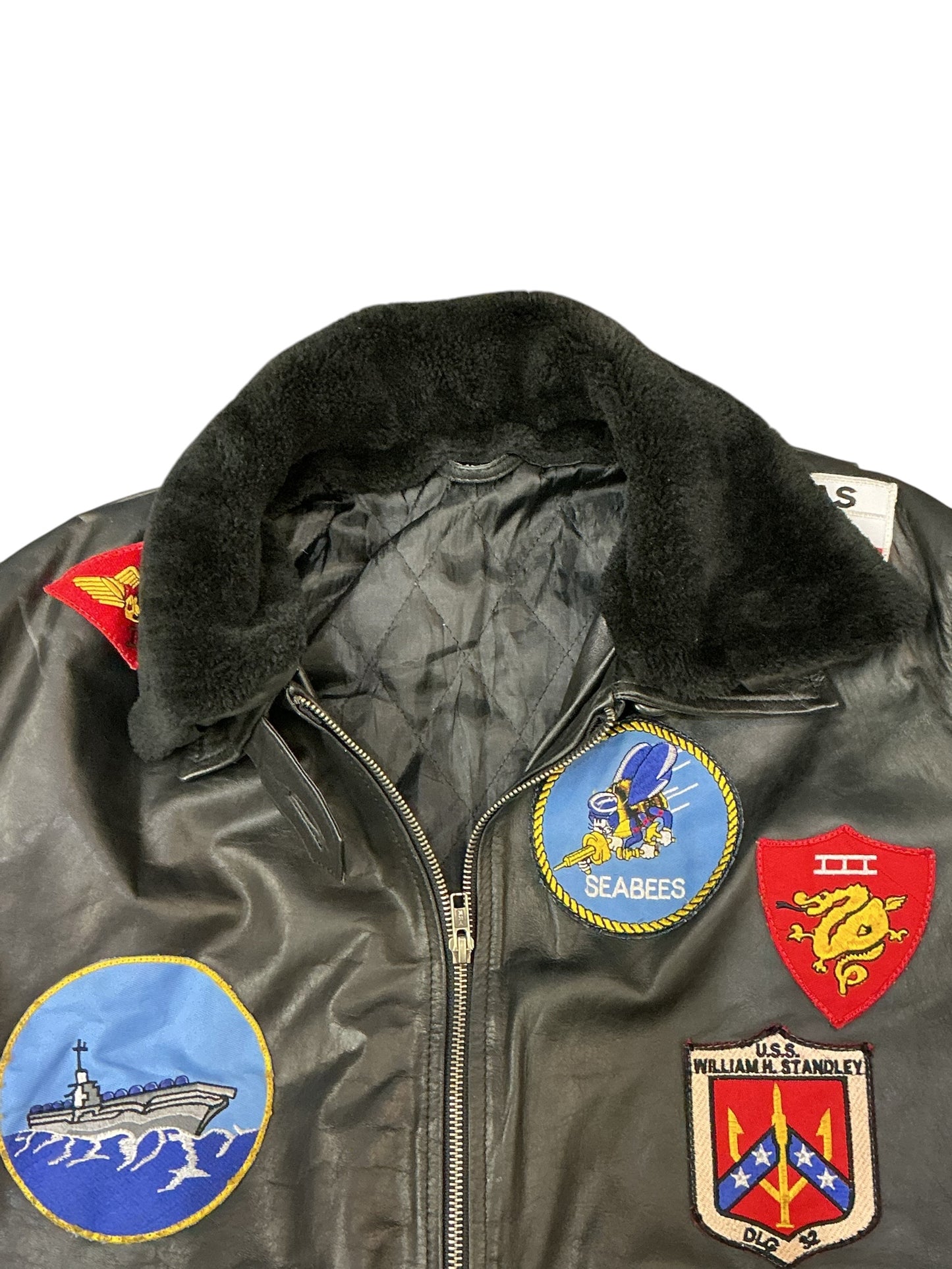 Vintage Military Top Gun Leather Jacket