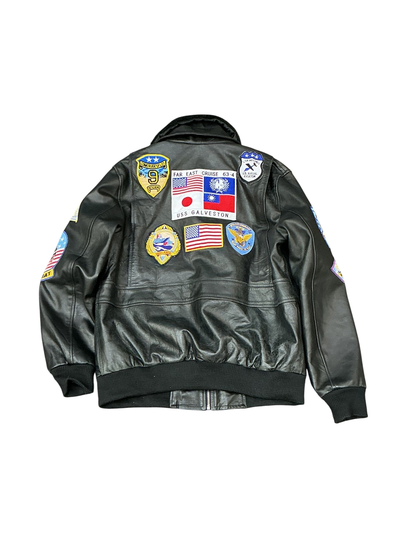 Vintage Military Top Gun Leather Jacket