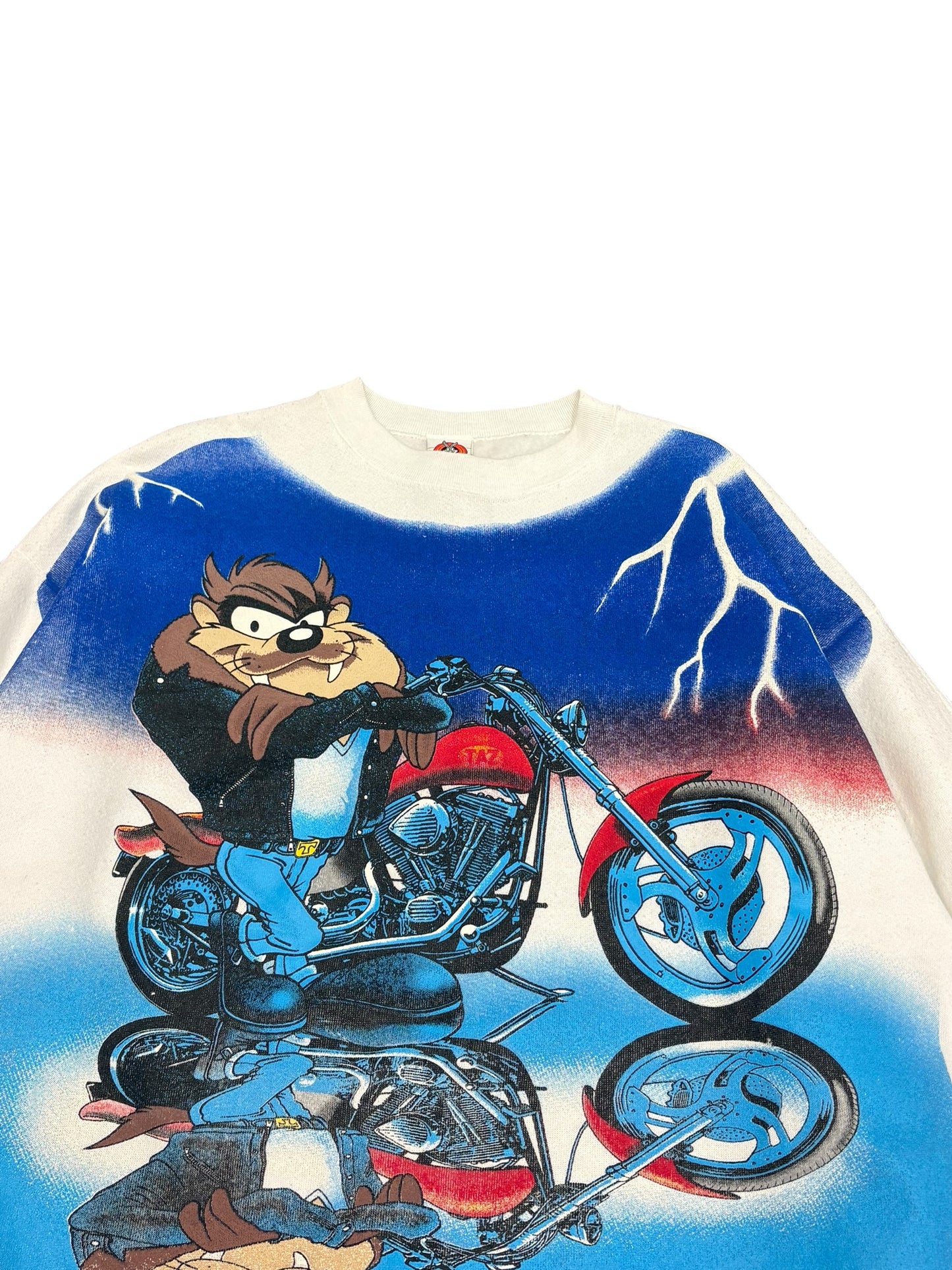 Vintage Looney Tunes Taz Lightning Motor Sweater