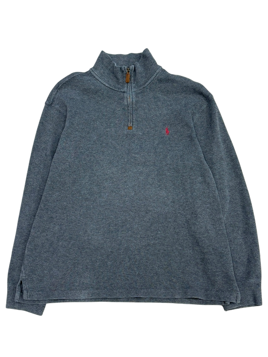 Vintage Ralph Lauren Gray Quarter Zip Sweater