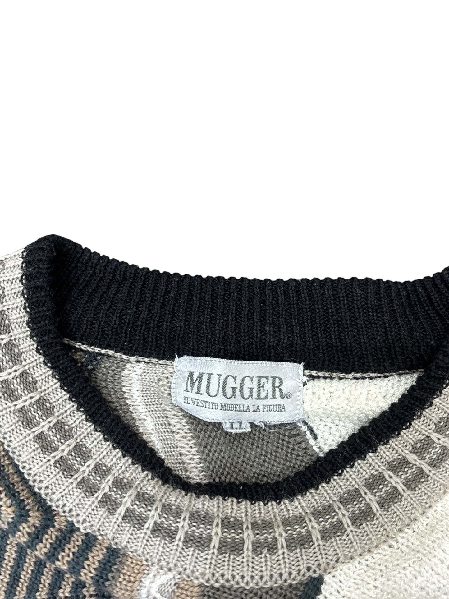Vintage "Mugger" 3D Knit Sweater