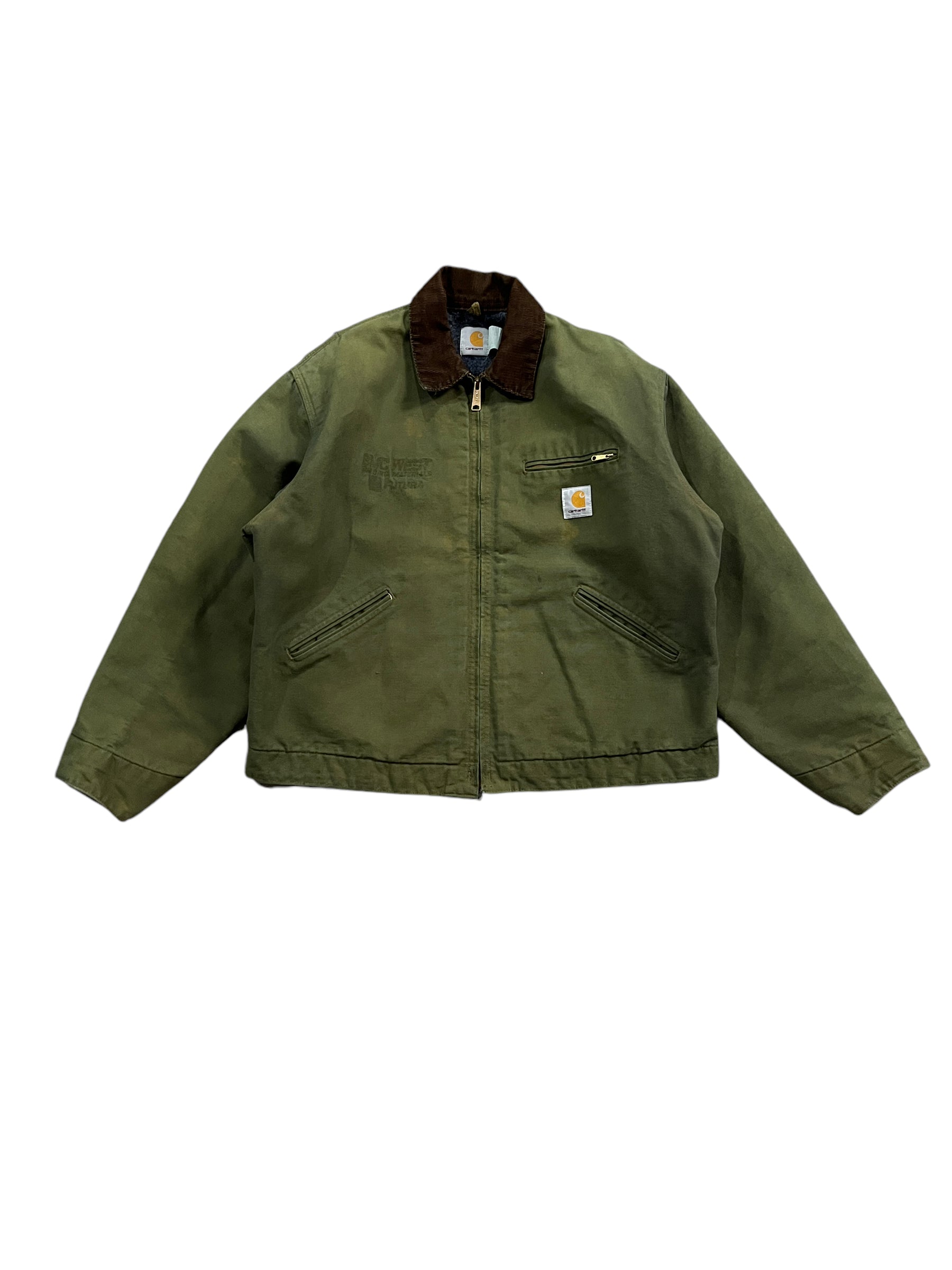 Vintage 1 of 1 Rework Carhartt Detroit Jacket Avocado Green – Unified Clo