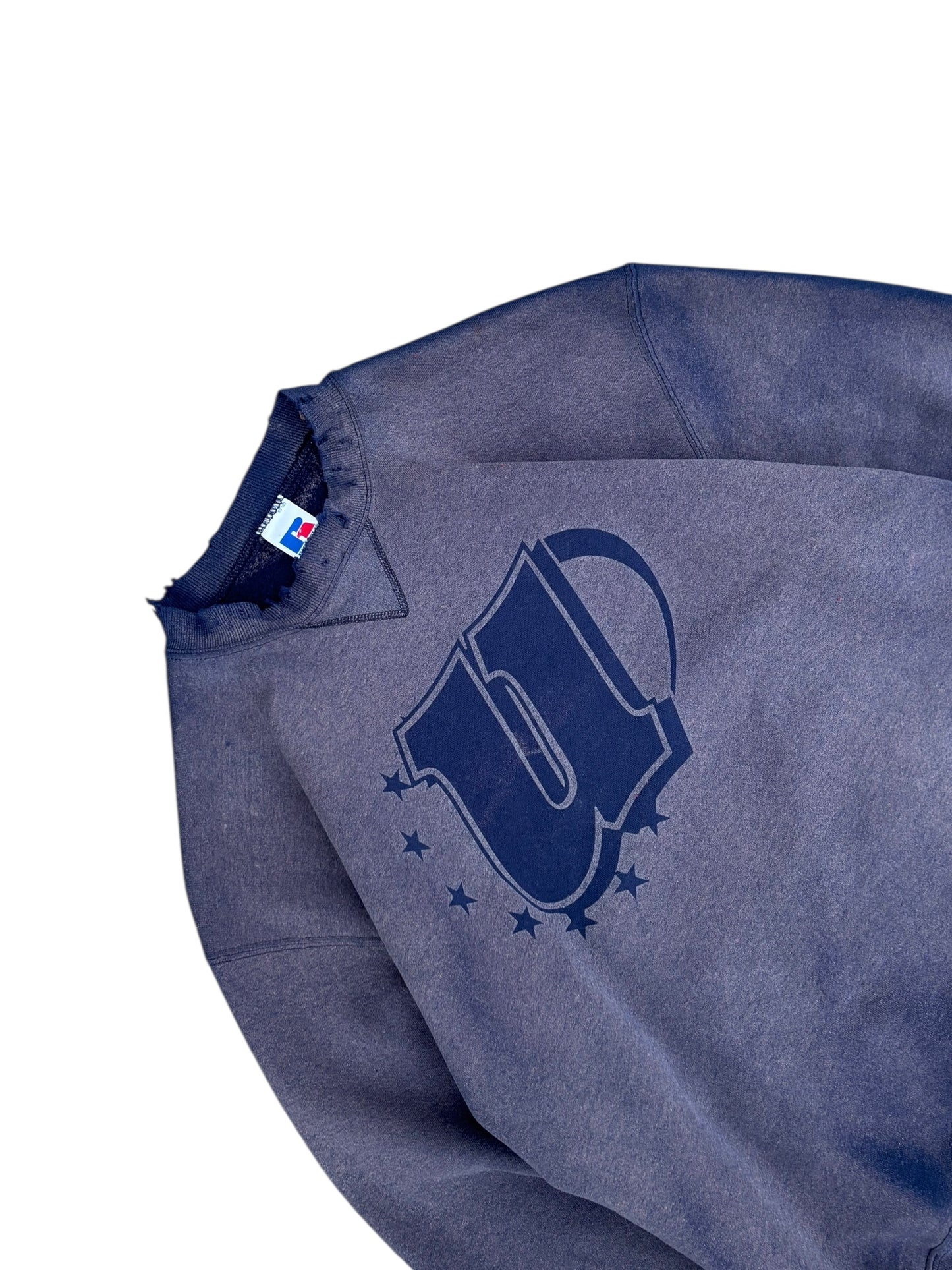 Unified Big Logo Vintage Wash Sweater - Dark Blue