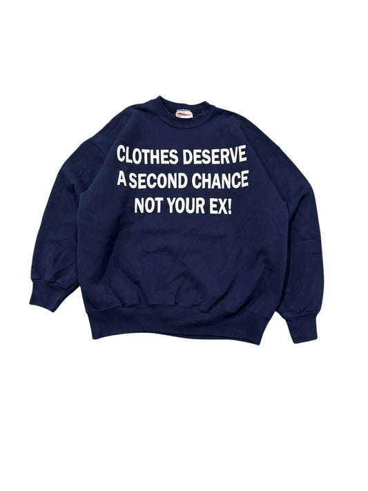 Reworked Vintage Sweaters Navy Blue - "Clothes Deserve A Second Chance"